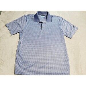PGA Tour Polo Shirt Mens XL Navy Blue Geometric Golf Short Sleeve Performance